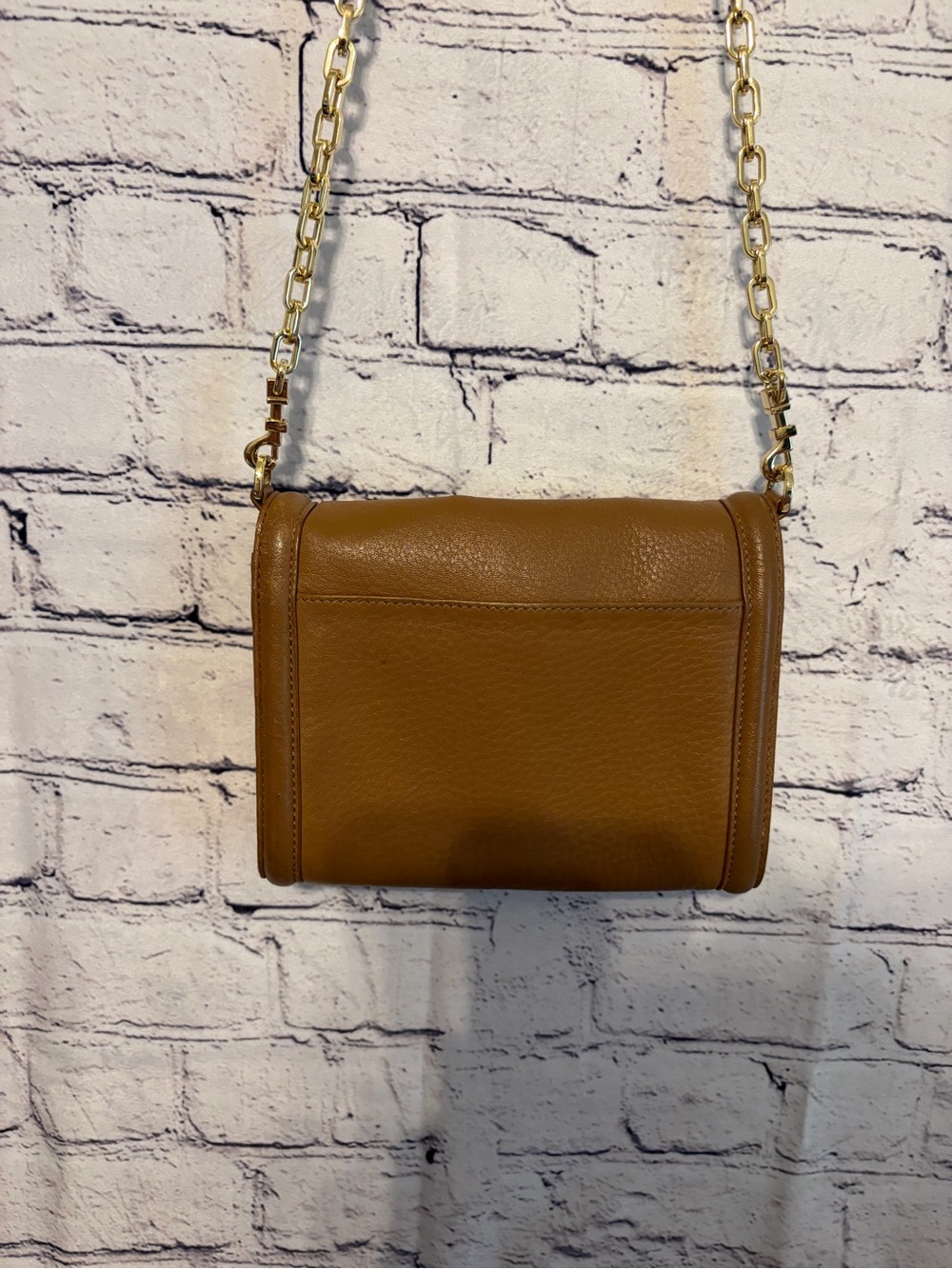 Tory Burch Purse Brown Leather Crossbody Bag with Gold Chain Strap - Picture 3 of 7